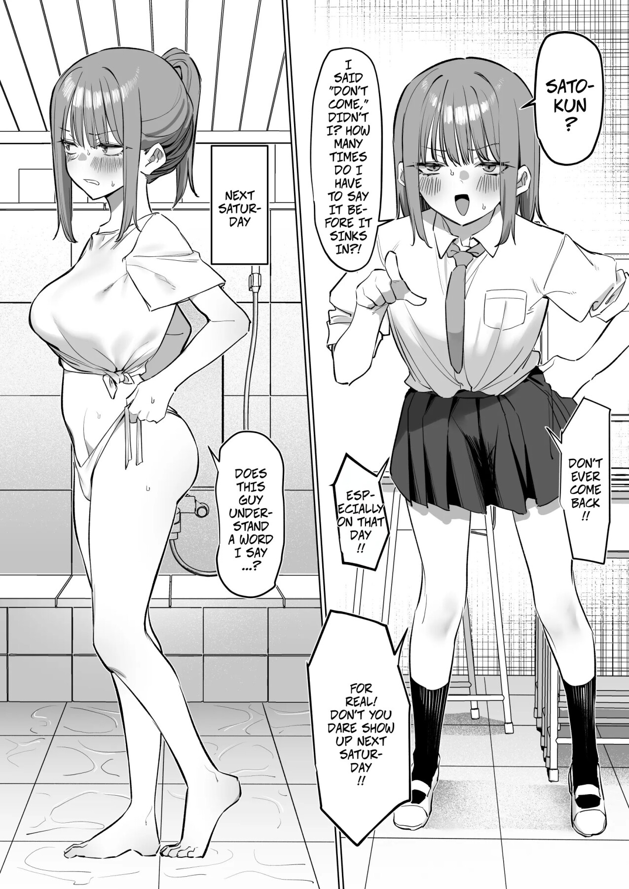 Hentai Manga Comic-The story of how I went to a public bath and got washed by a classmate.-Read-12